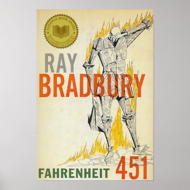 Fahrenheit 451 Ray Bradbury Poster (Framsidan)