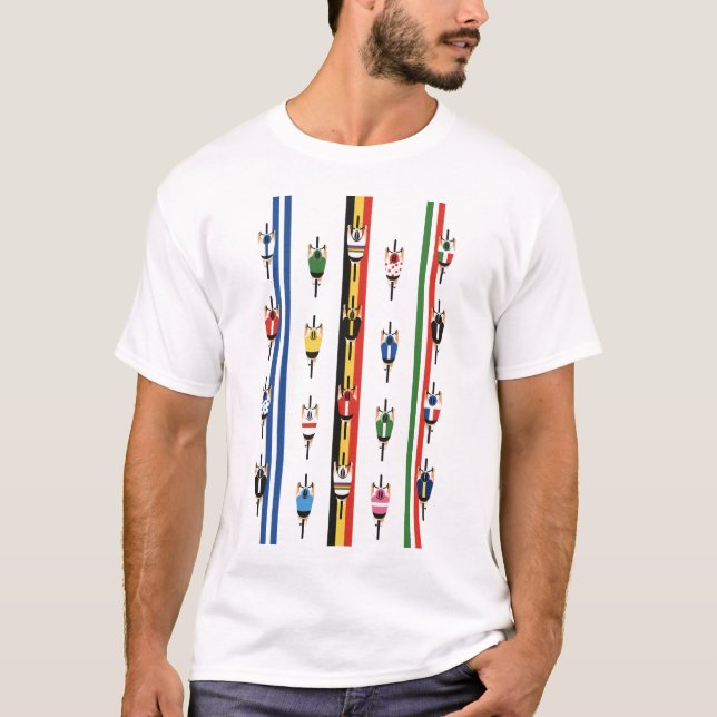 Fahrradfahrer Gruppe T Shirt (Framsida)