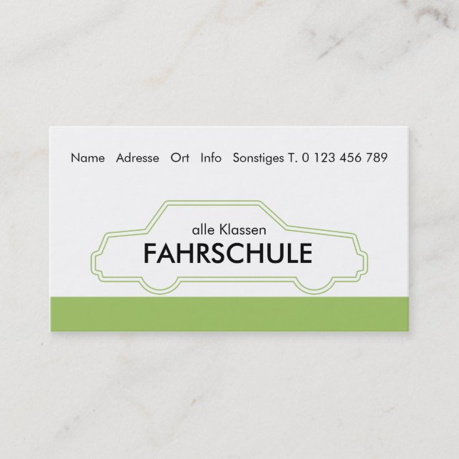 fahrschule visitkort (Framsida)