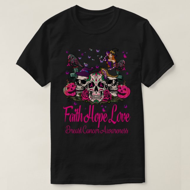 Faight Hope Kärlek Pumpkin Breast Cancer, Sugar Sk T Shirt (Design framsida)