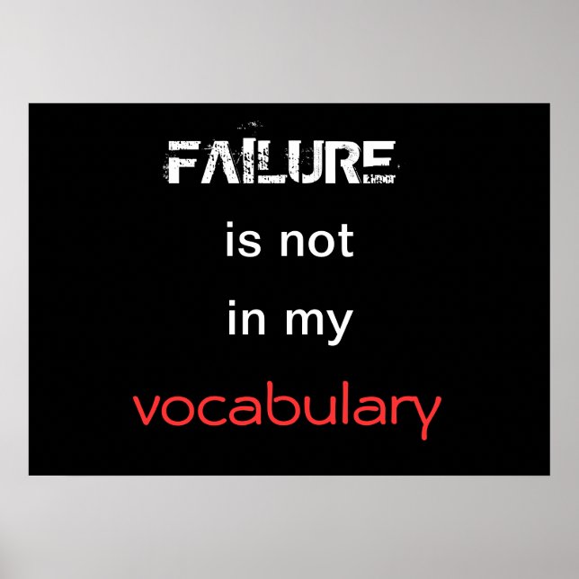 Failure is not in my vocabulary poster (Framsidan)