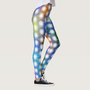 Faint gräns-cirklar på färgadens bakgrund leggings