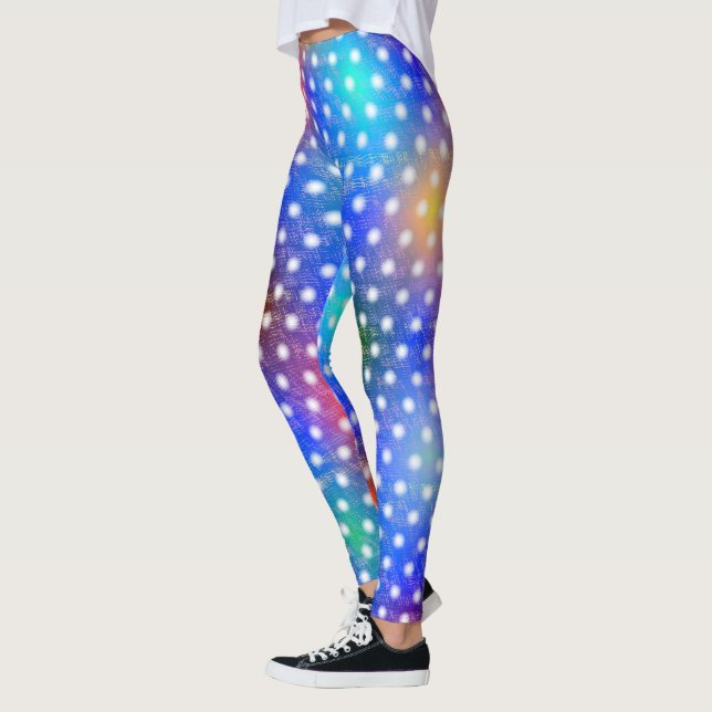 Faint gräns-cirklar på färgadens bakgrund leggings (Vänster)