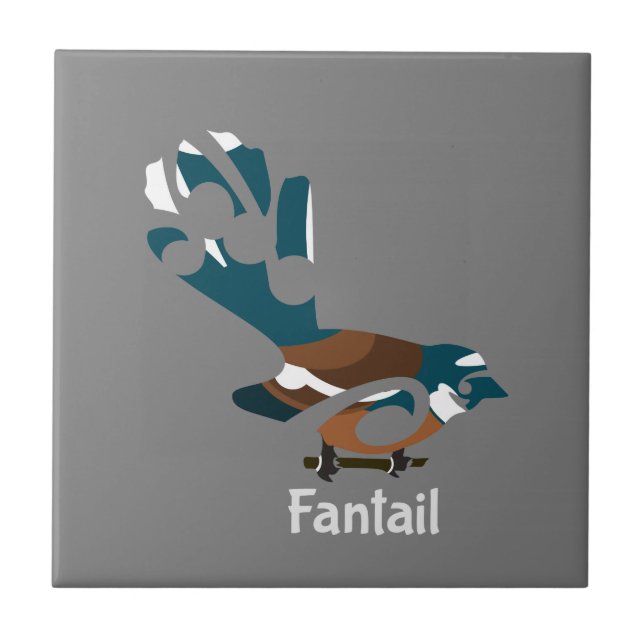 Faintail Piwakawaka Kakelplatta (Framsidan)