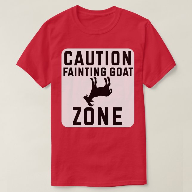 Fainting Goat Caution Fainting Goat Zon Funny Gif T Shirt (Design framsida)