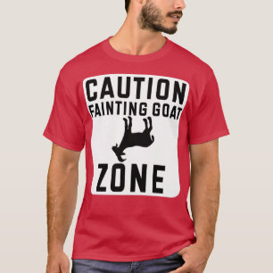 Fainting Goat Caution Fainting Goat Zon Funny Gif T Shirt