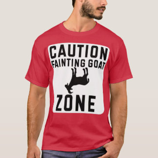 Fainting Goat Caution Fainting Goat Zon Funny Gif T Shirt