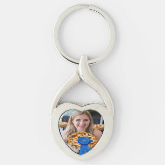 Fair Baking Contest Photo Customize Twisted Heart Silverfärgad Nyckelring