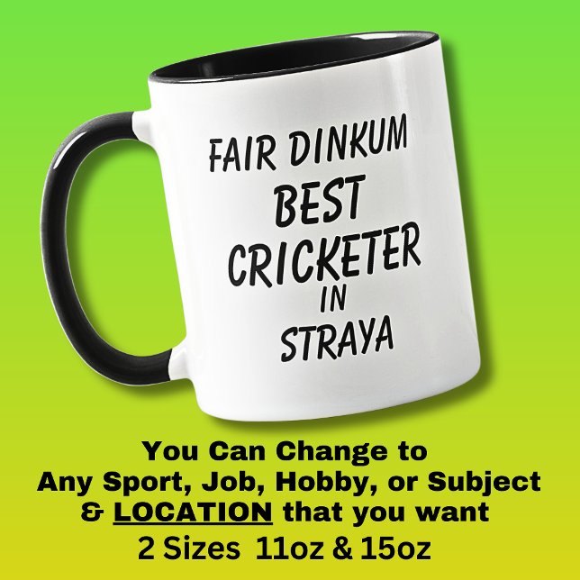 Fair Dinkum BEST CRICKETER i Straya Mugg (Skapare uppladdad)