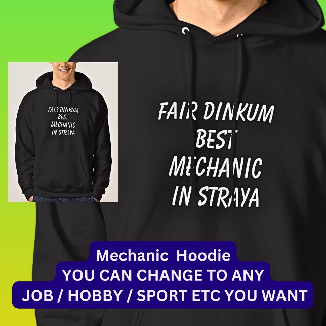 Fair Dinkum BEST-MEECHANIC i Straya Hoodie (Skapare uppladdad)