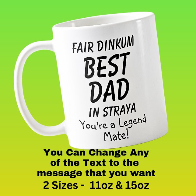Fair Dinkum BEST PAPPA i Straya Du är Legend Mate Kaffemugg (Skapare uppladdad)