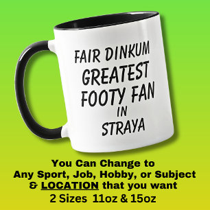 Fair Dinkum STÖRSTA FOOTY FAN i Straya  Mugg