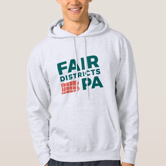 Fair Districts PA Classic Grey Hoodie (Framsida)