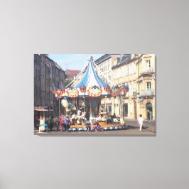 Fair Ground Roundabout in an Ancient Fransk Town Canvastryck