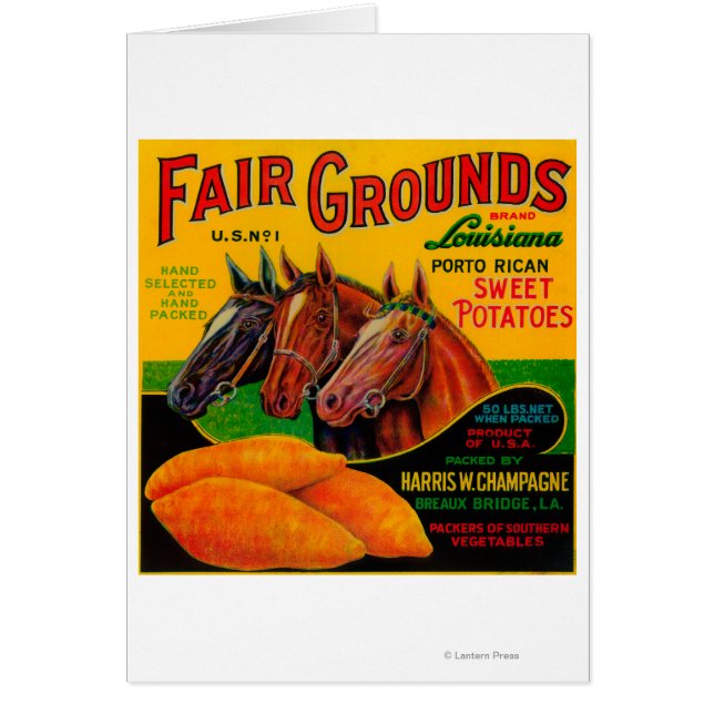 Fair Grounds Yam LabelBreaux Bridge, LA Hälsningskort (Framsidan)