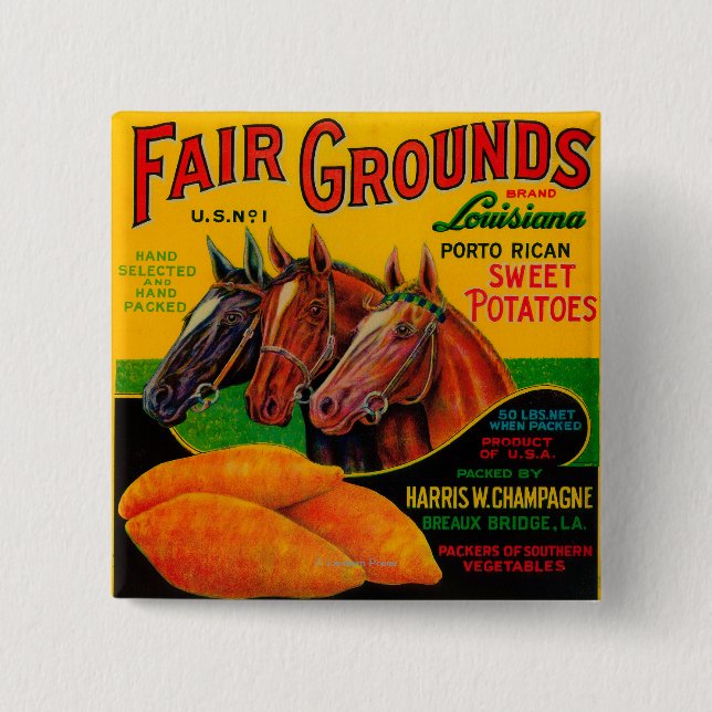 Fair Grounds Yam LabelBreaux Bridge, LA Knapp (Framsida)