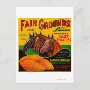 Fair Grounds Yam LabelBreaux Bridge, LA Vykort