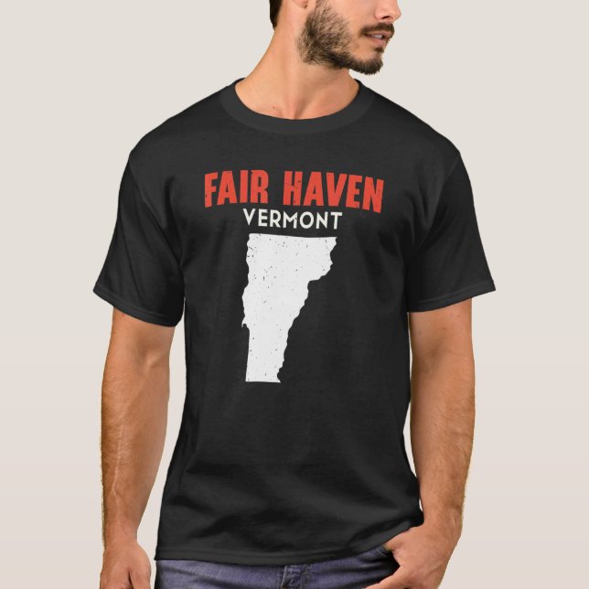 Fair Haven Vermont USA State America Travel Vermon T Shirt (Framsida)
