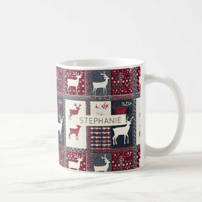 Fair Isle Knsigned Patchwork | Rustiska renar (2) Kaffemugg (Höger)