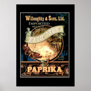Fair Isle Paprika vintage Retro Tryck