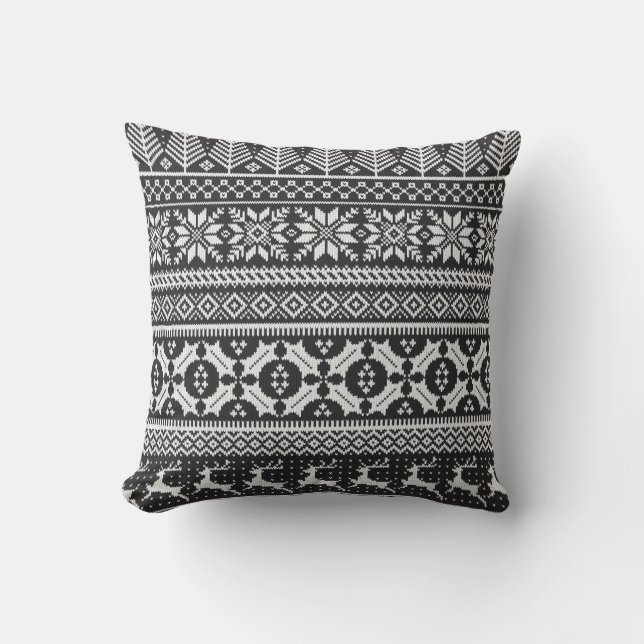 Fair Isle Sticka Sweater Pillow Kudde (Framsida)