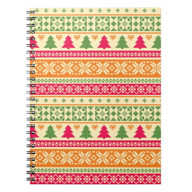 Fair Isle Stil jul, sömlös Anteckningsbok (Framsidan)