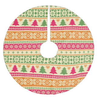 Fair Isle Stil jul, sömlös Julgransmatta Borstad Polyester