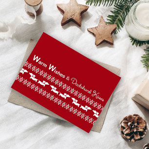 Fair Isle Ugly Sweater Dachshund julkort Helgkort