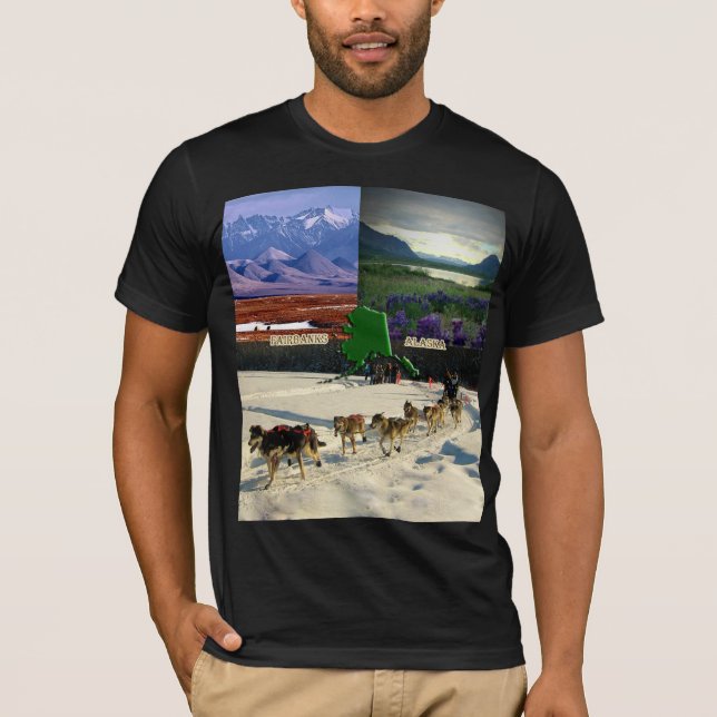 Fairbanks, Alaska Collage T-shirt (Framsida)