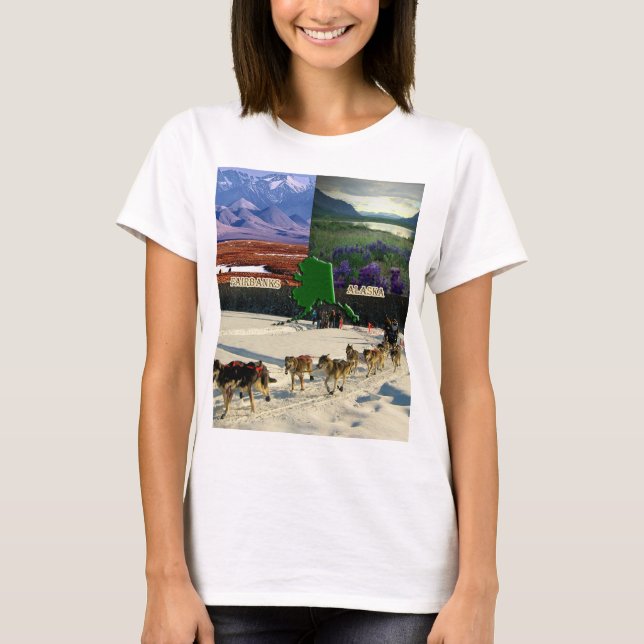 Fairbanks, Alaska Collage Tee (Framsida)