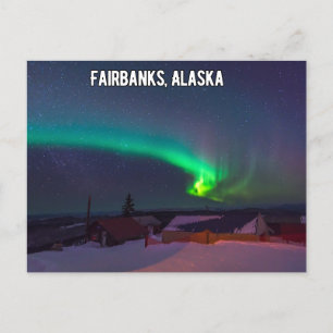 Fairbanks Alaska norra Ljus Vykort