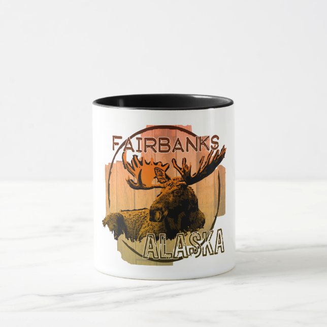 Fairbanks Alaska orange moose mugg (Center)