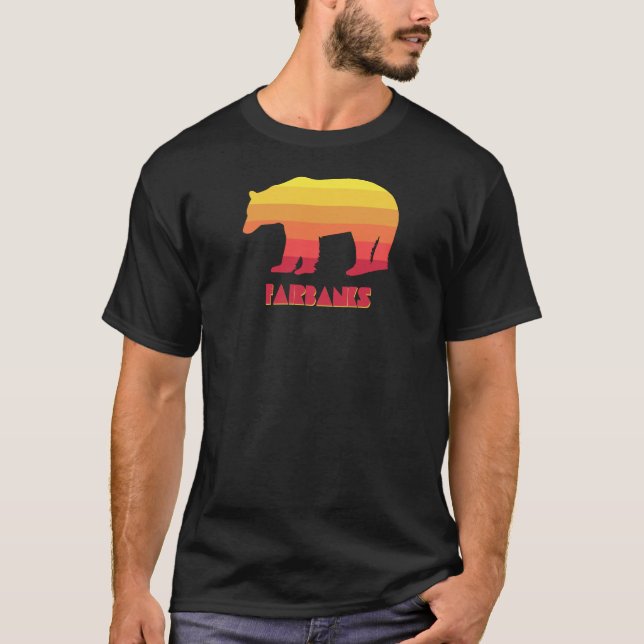 Fairbanks Alaska Rainbow Bear T Shirt (Framsida)