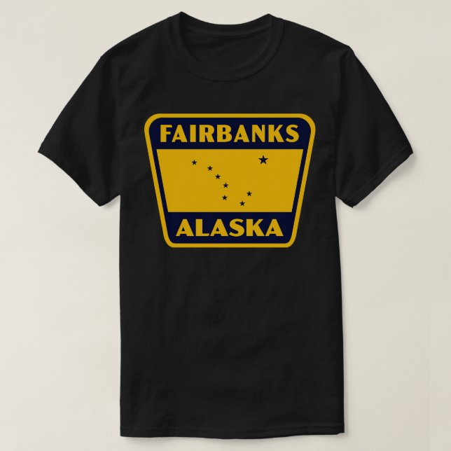 Fairbanks Alaska Retro Badge Blue T Shirt (Design framsida)