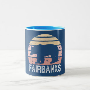 Fairbanks Alaska Retro Björn Två-Tonad Mugg