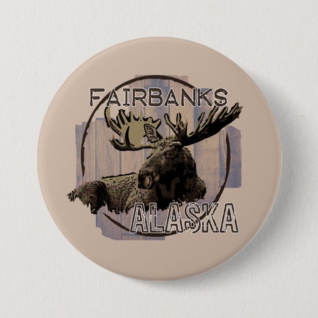 Fairbanks Alaska rustic moose-knapp Knapp (Framsida)