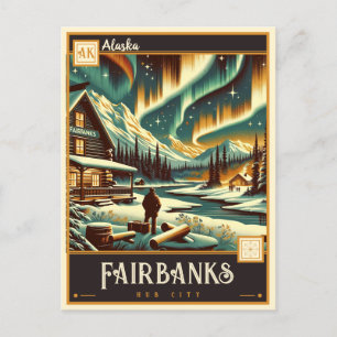 Fairbanks, Alaska VINTAGE Vykort