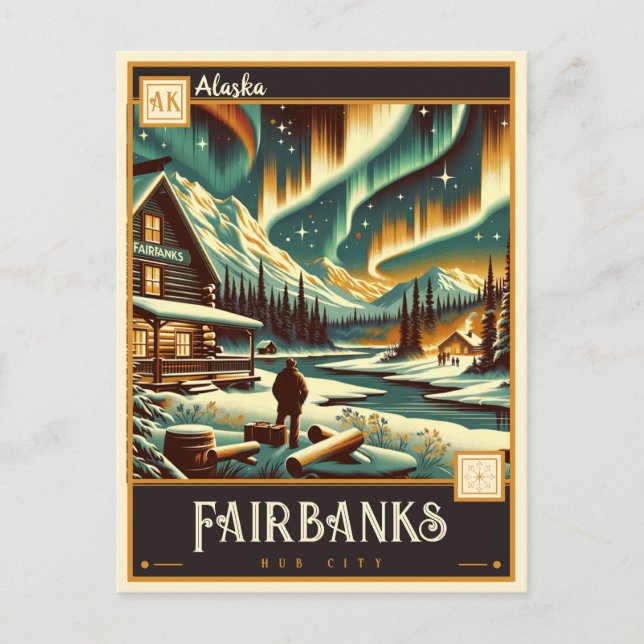 Fairbanks, Alaska | VINTAGE Vykort (Framsida)