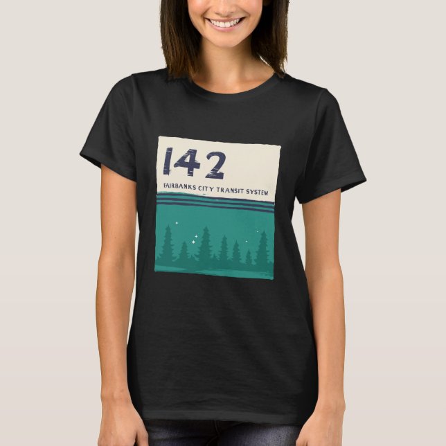 Fairbanks City Transit System 142 Magic Buss T Shirt (Framsida)