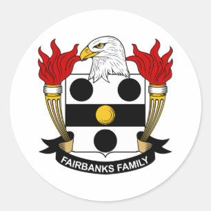 Fairbanks familjvapensköld runt klistermärke