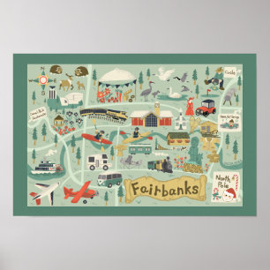 Fairbanks Karta Poster