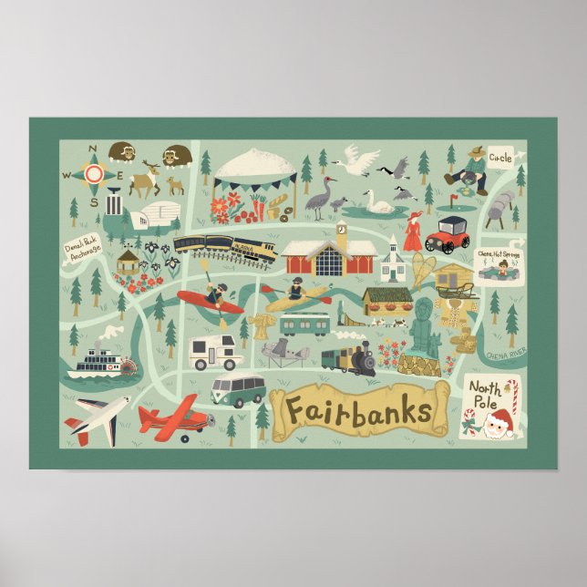 Fairbanks Karta Poster (Framsidan)