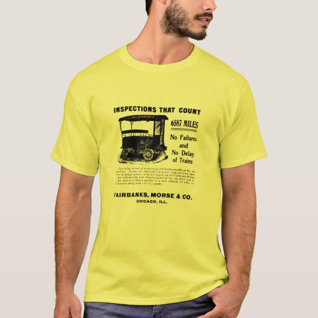 Fairbanks Morse spårar den motoriska bilen 1907 T-shirt (Framsida)