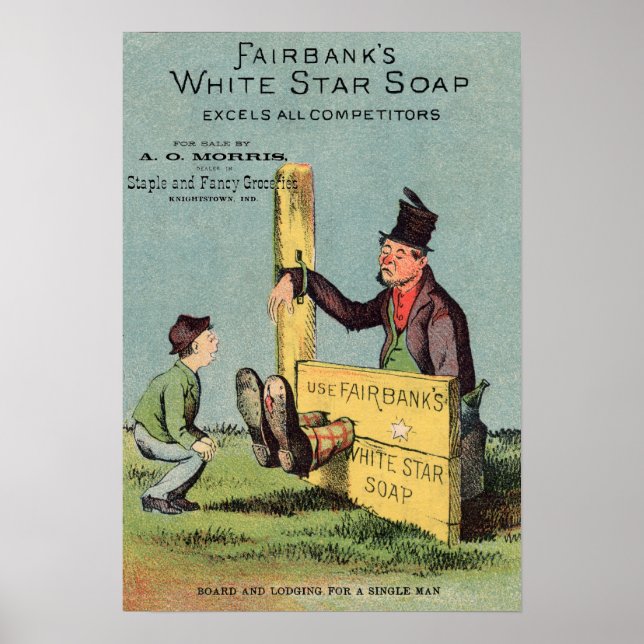 Fairbanks White Star Soap Ad w Seller Poster (Framsidan)