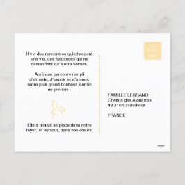 Faire-Part d'adoption "Rose" Helg Vykort