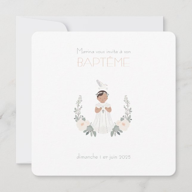 Faire-Part de Baptême Marina Inbjudningar (Framsida)