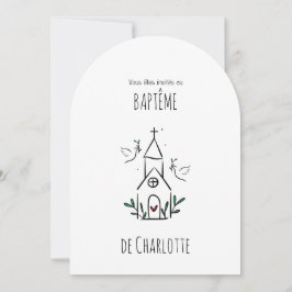 Faire-Part de Baptème religieux Charlotte Inbjudningar