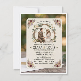 Faire-part de Mariage Champêtre : L'Amour en Douce OSA Kort