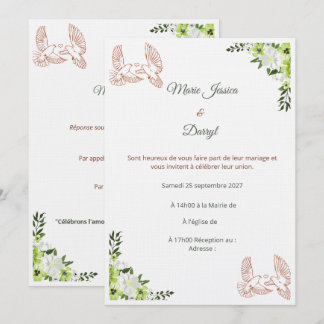 Faire-part de Mariage Élégant Inbjudningar