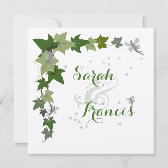 faire-part de mariage lierre et fées kraft (Framsida)